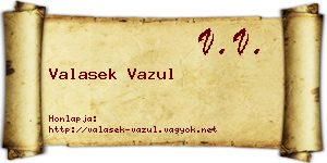Valasek Vazul névjegykártya